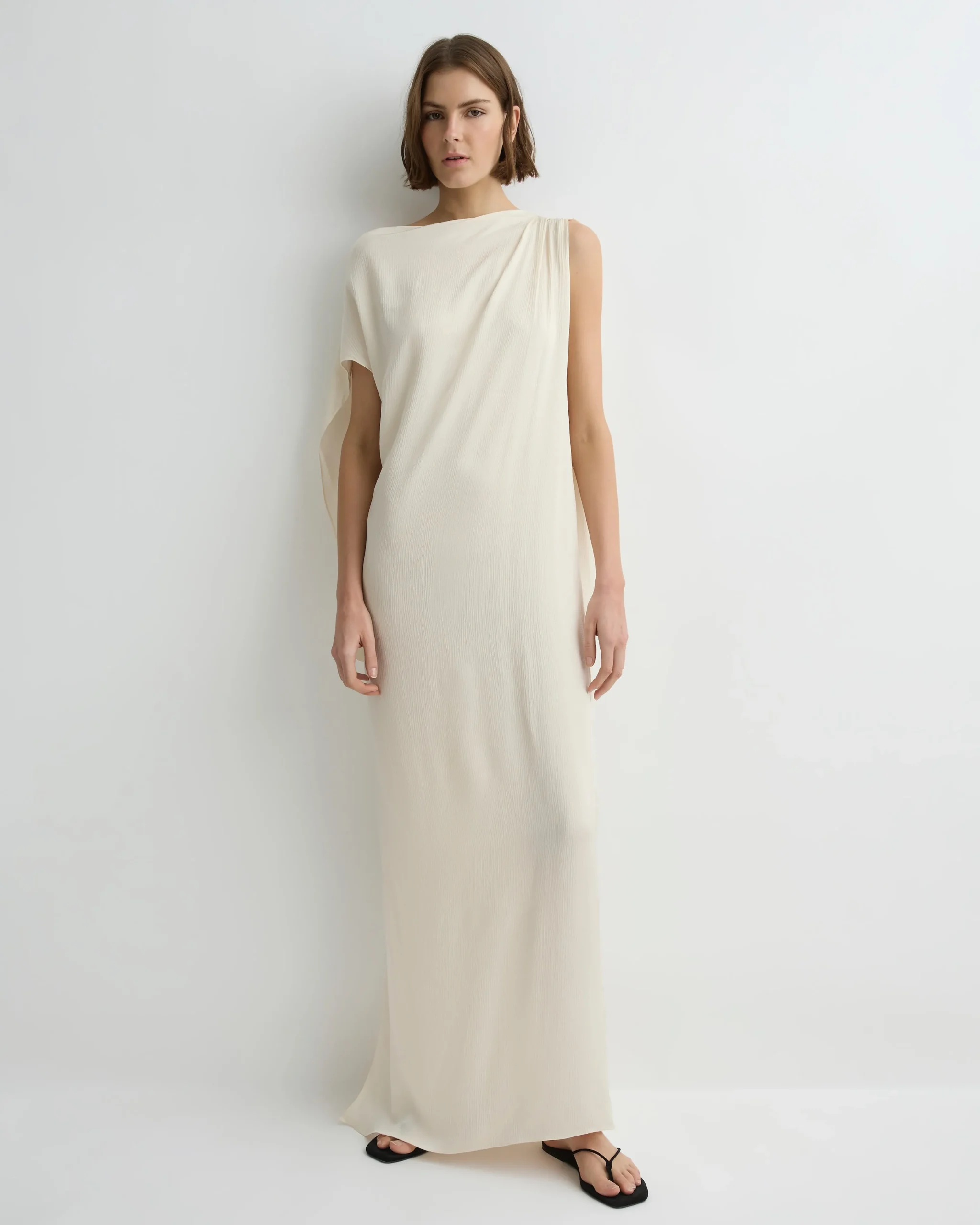 Ardea Asymmetric Maxi Dress - Pearl