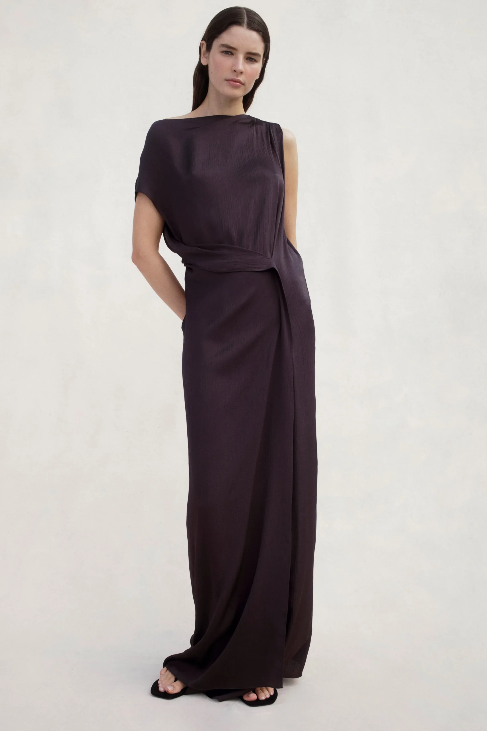 Ardea Draped Dress - Mocha