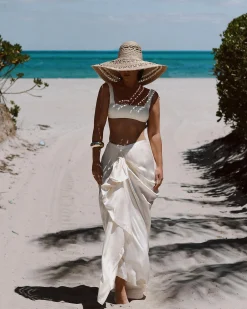 Ardea Draped Skirt - Pearl