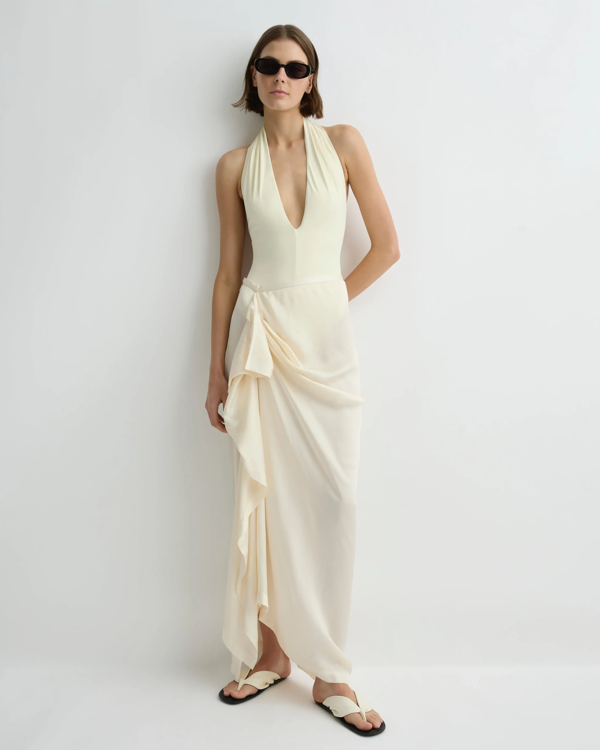 Ardea Draped Skirt - Pearl