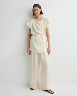 Ardea Split Shoulder Top - Pearl
