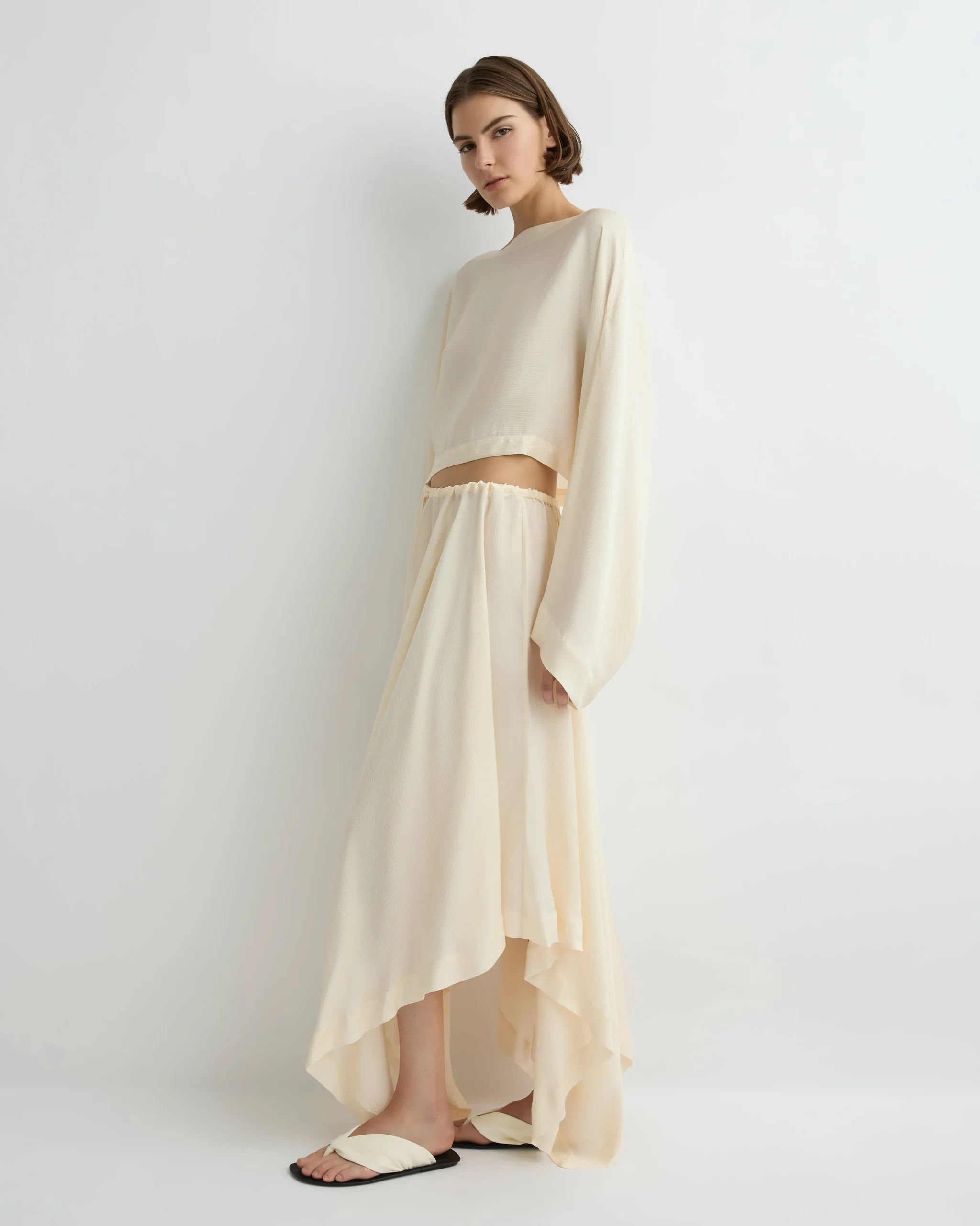 Ardea Square Long Skirt - Pearl