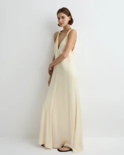 Ardea Twist Shoulder Maxi Dress - Pearl