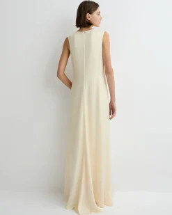 Ardea Twist Shoulder Maxi Dress - Pearl