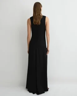 Ardea Twist Shoulder Maxi Dress - Black