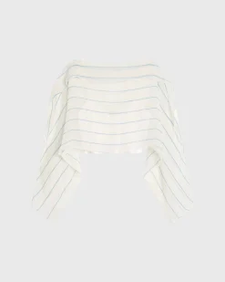 Capri Silk Kimono Top - Smoke Stripe