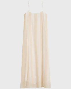 Capri Silk Slip Dress - Ecru Stripe