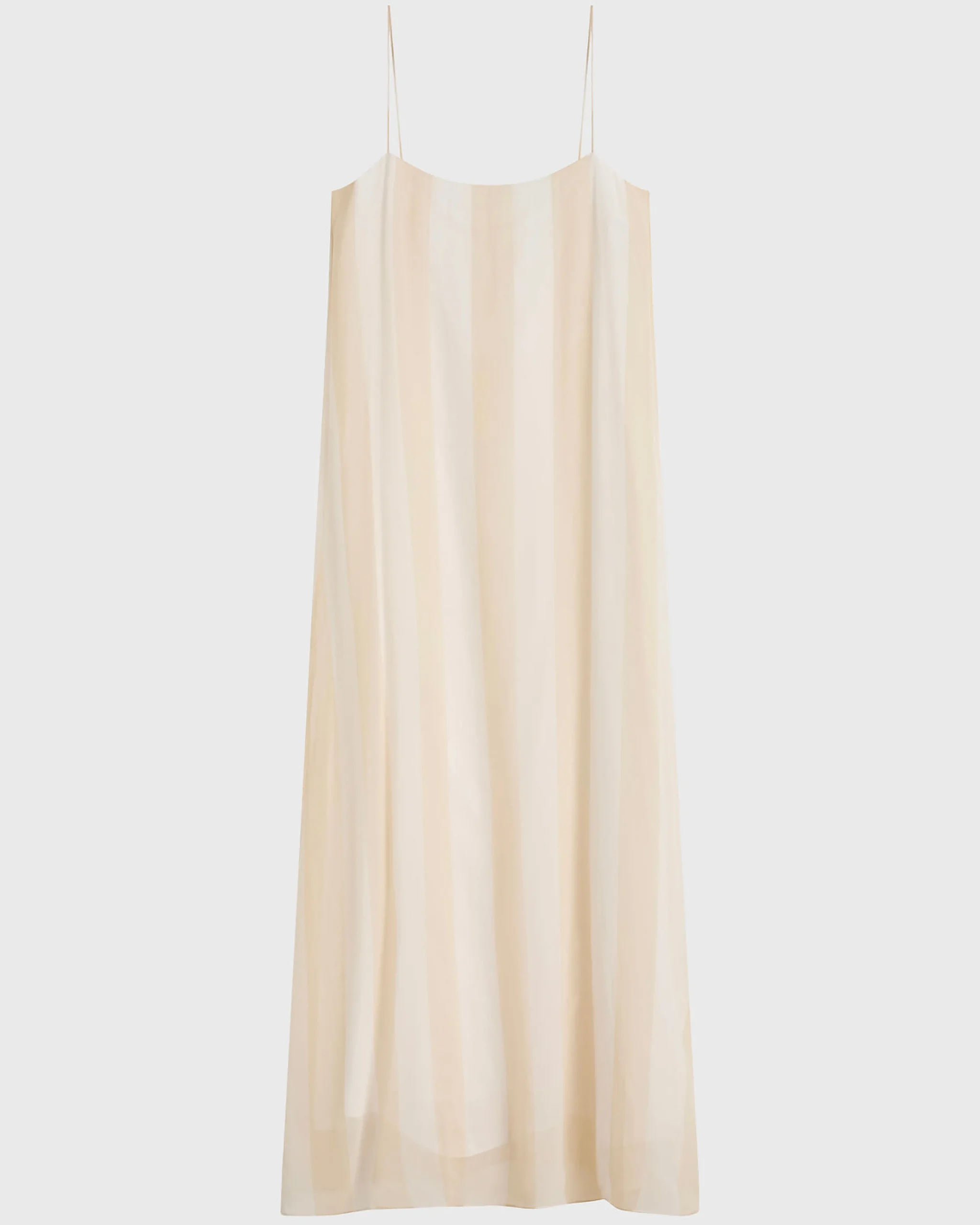 Capri Silk Slip Dress - Ecru Stripe