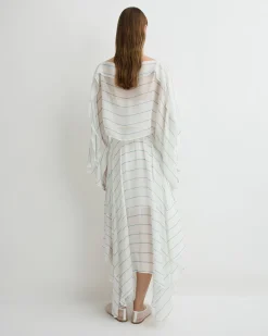 Capri Silk Square Skirt - Smoke Stripe