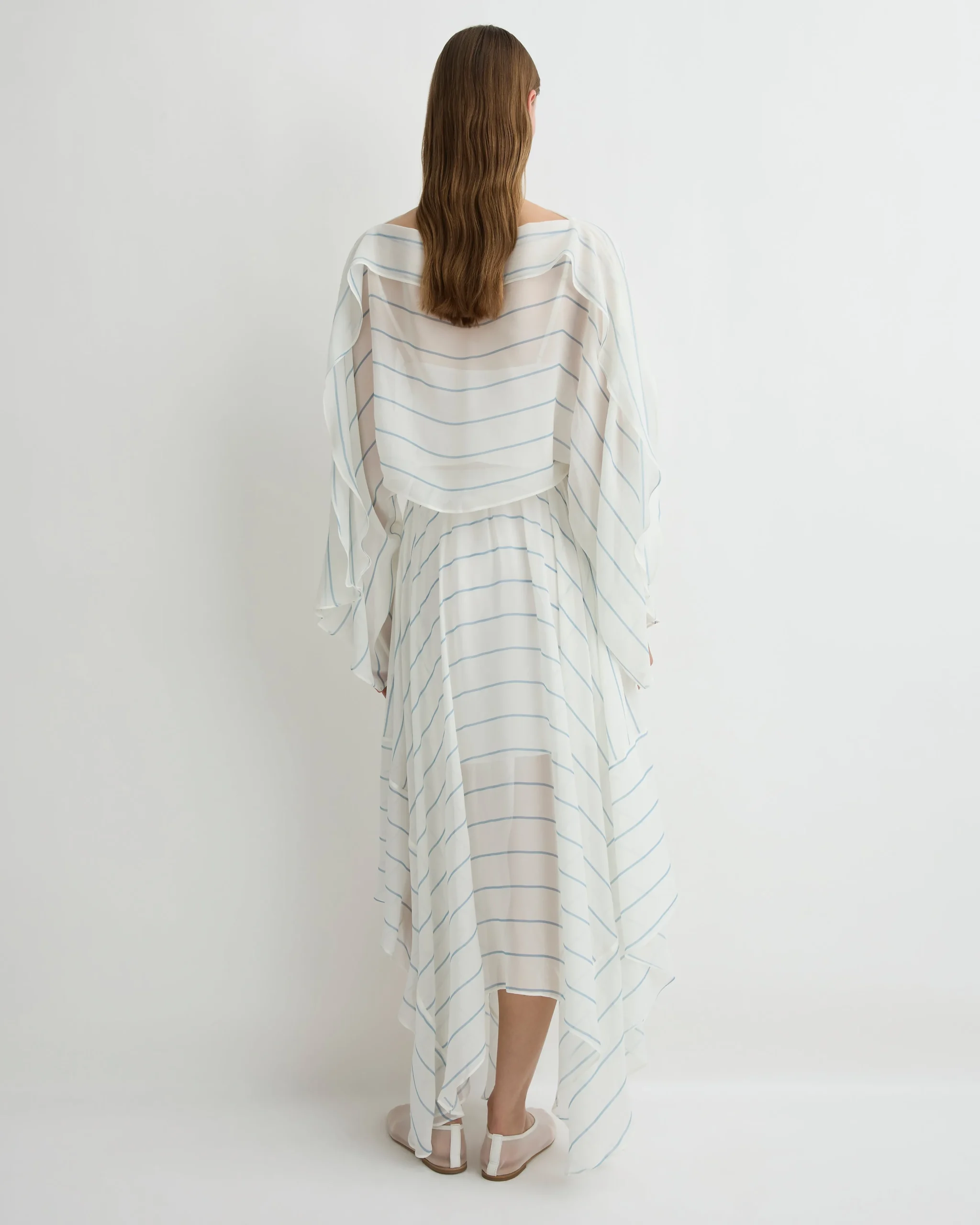 Capri Silk Square Skirt - Smoke Stripe