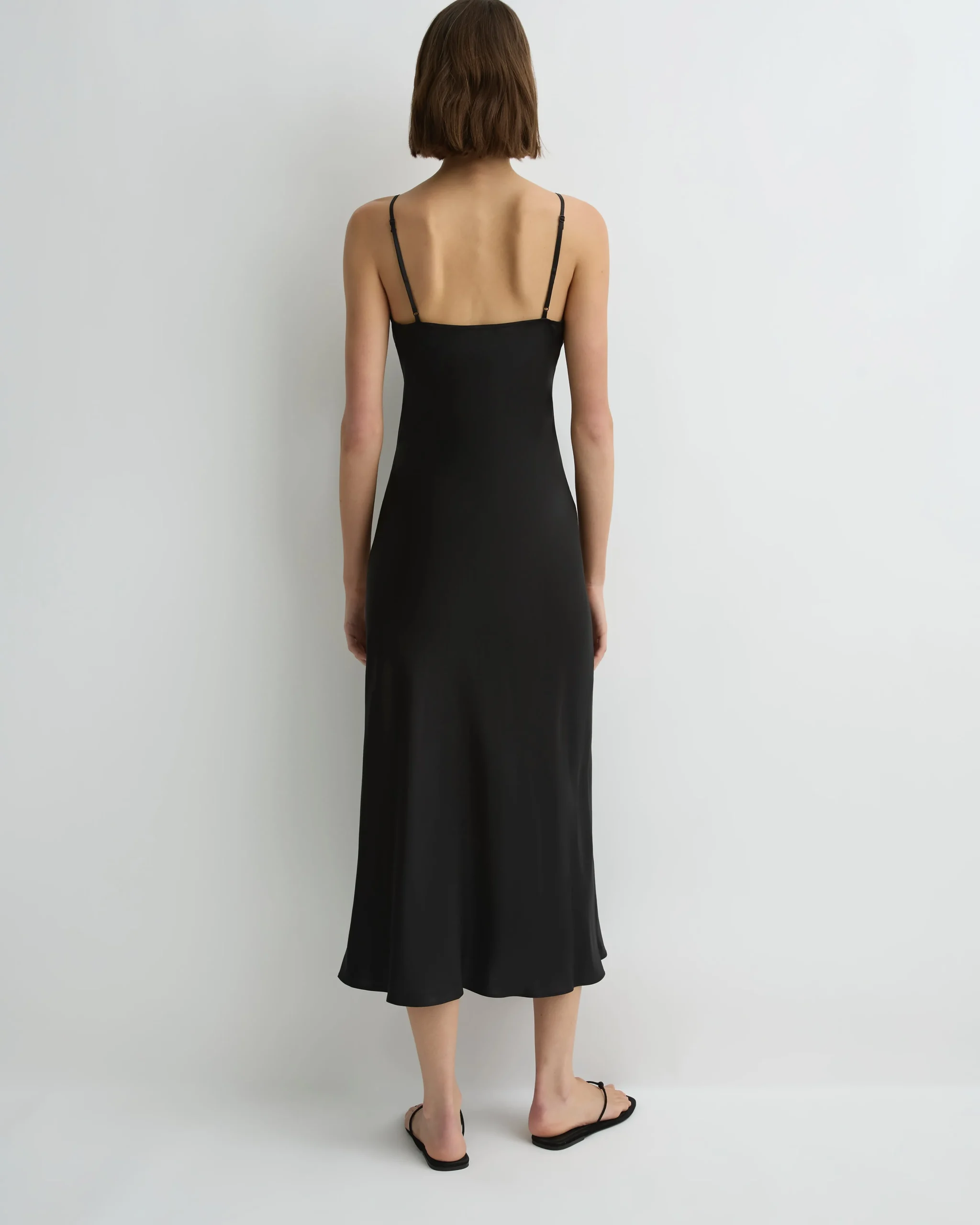 Como Long Bias Slip Dress - Black