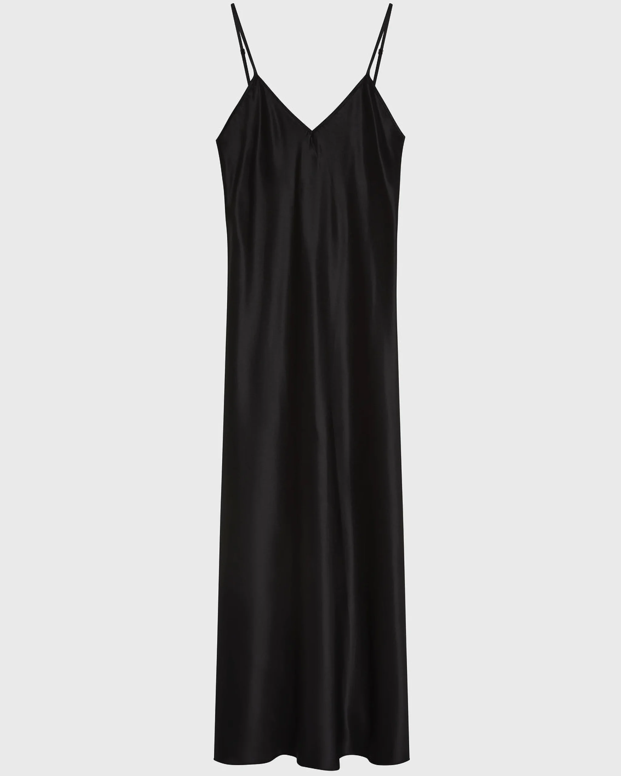 Como Long Bias Slip Dress - Black