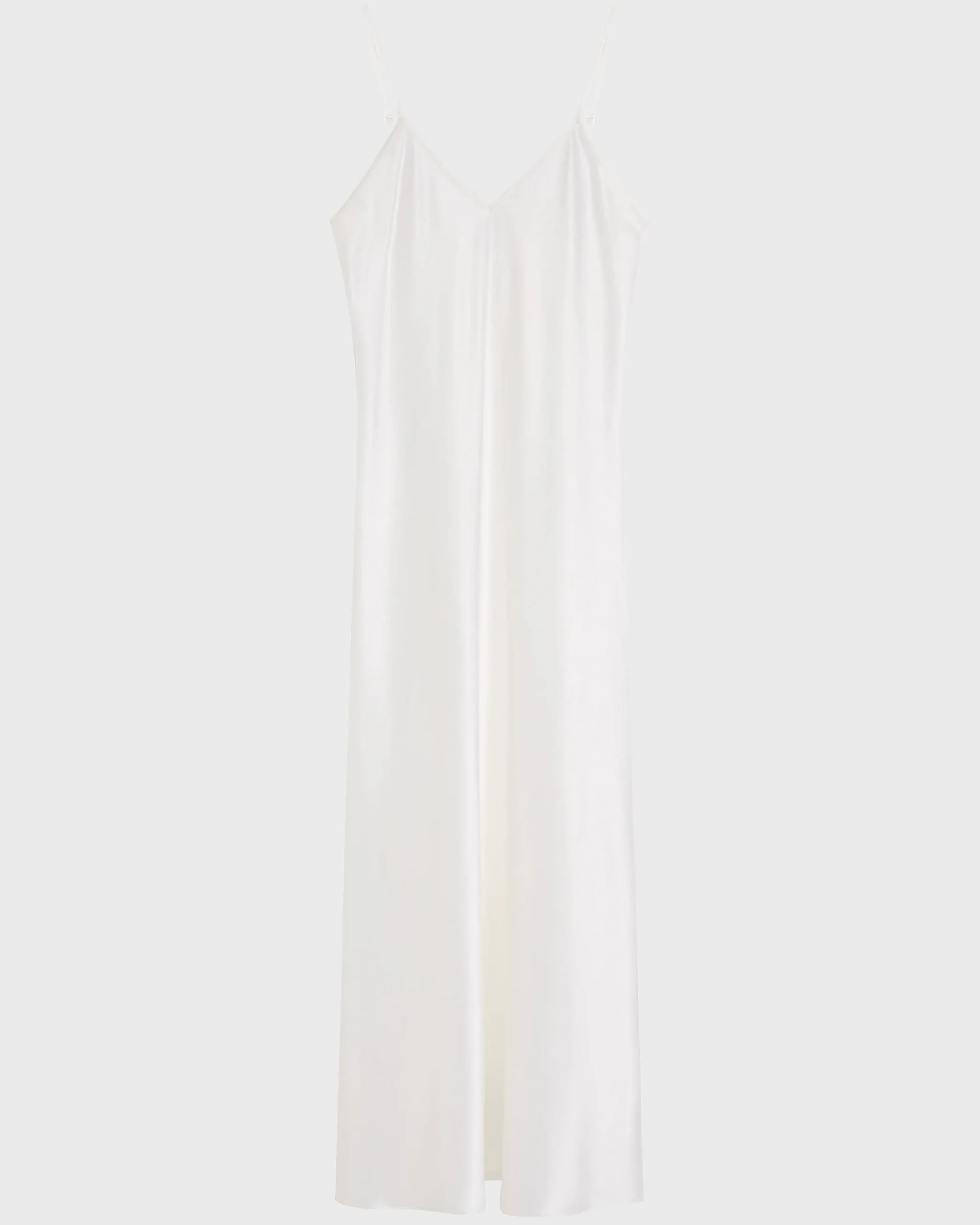 Como Long Bias Slip Dress - White