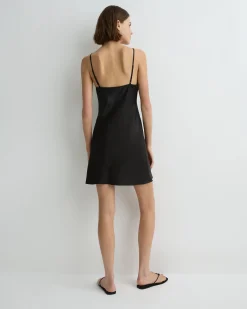 Como Short Bias Slip Dress - Black