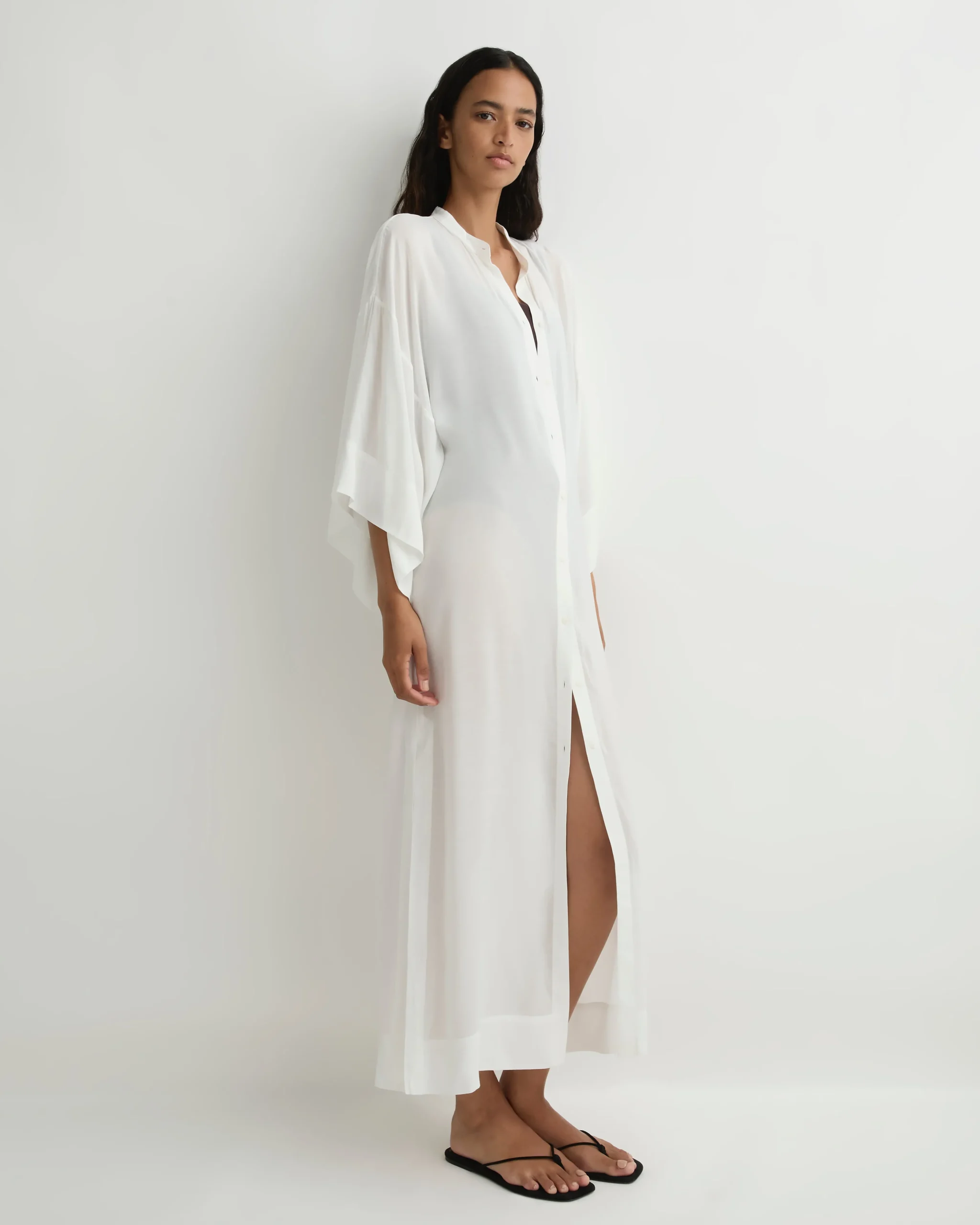 Cremona Kimono Sleeve Coverup - White