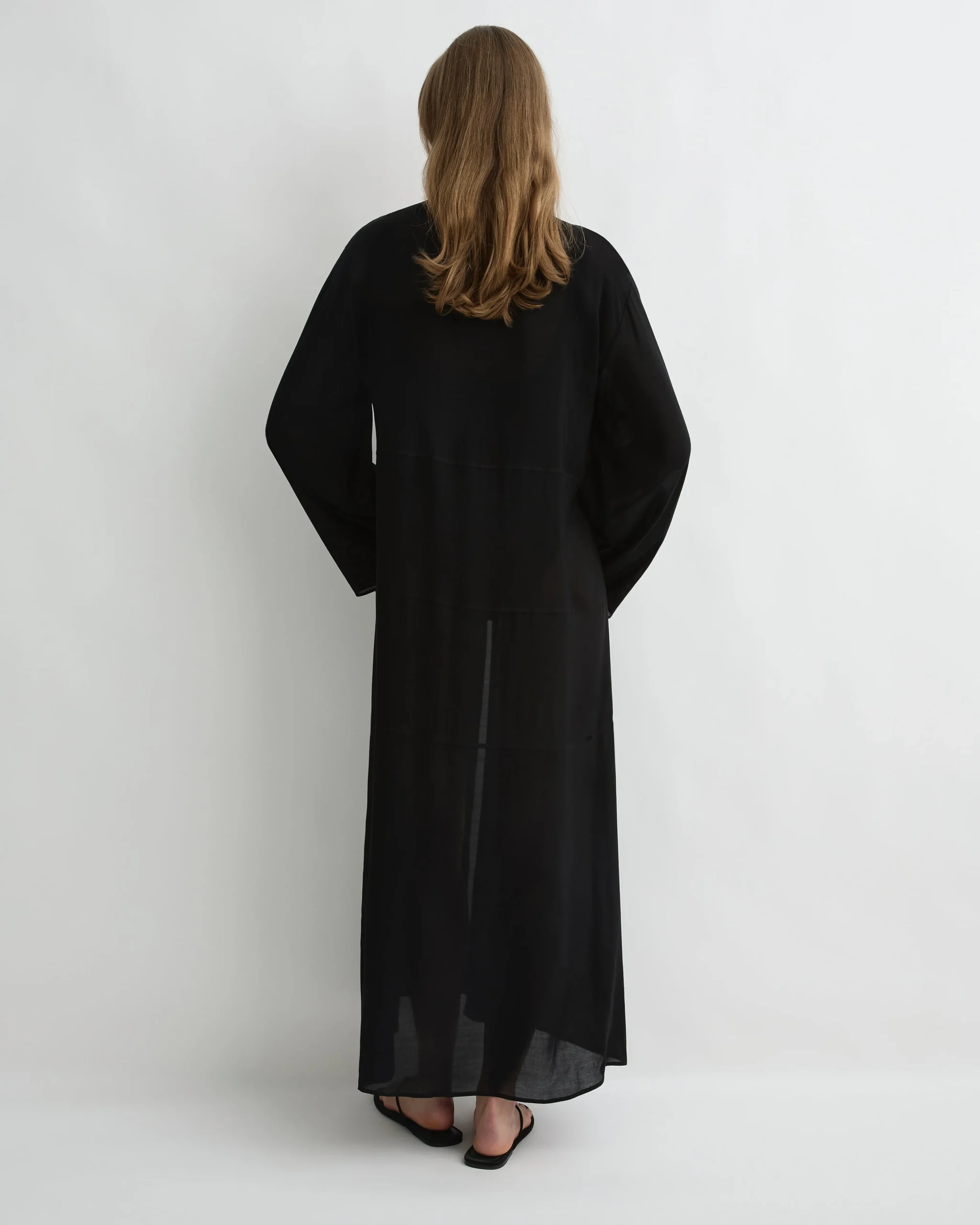 Cremona Tie-Front Maxi Coverup - Black