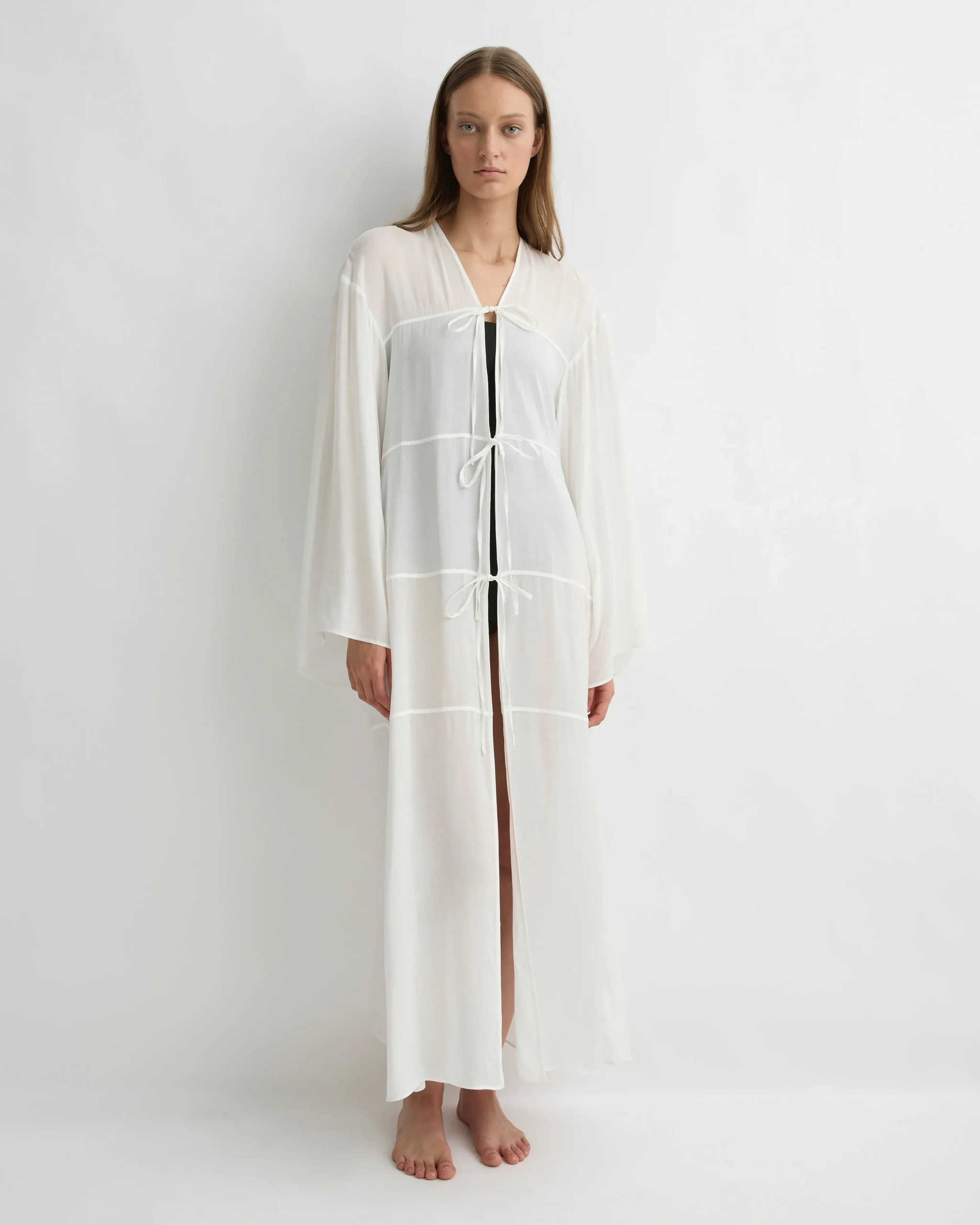 Cremona Tie-Front Maxi Coverup - White