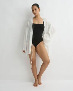 Cremona Tie-Front Mini Coverup - White
