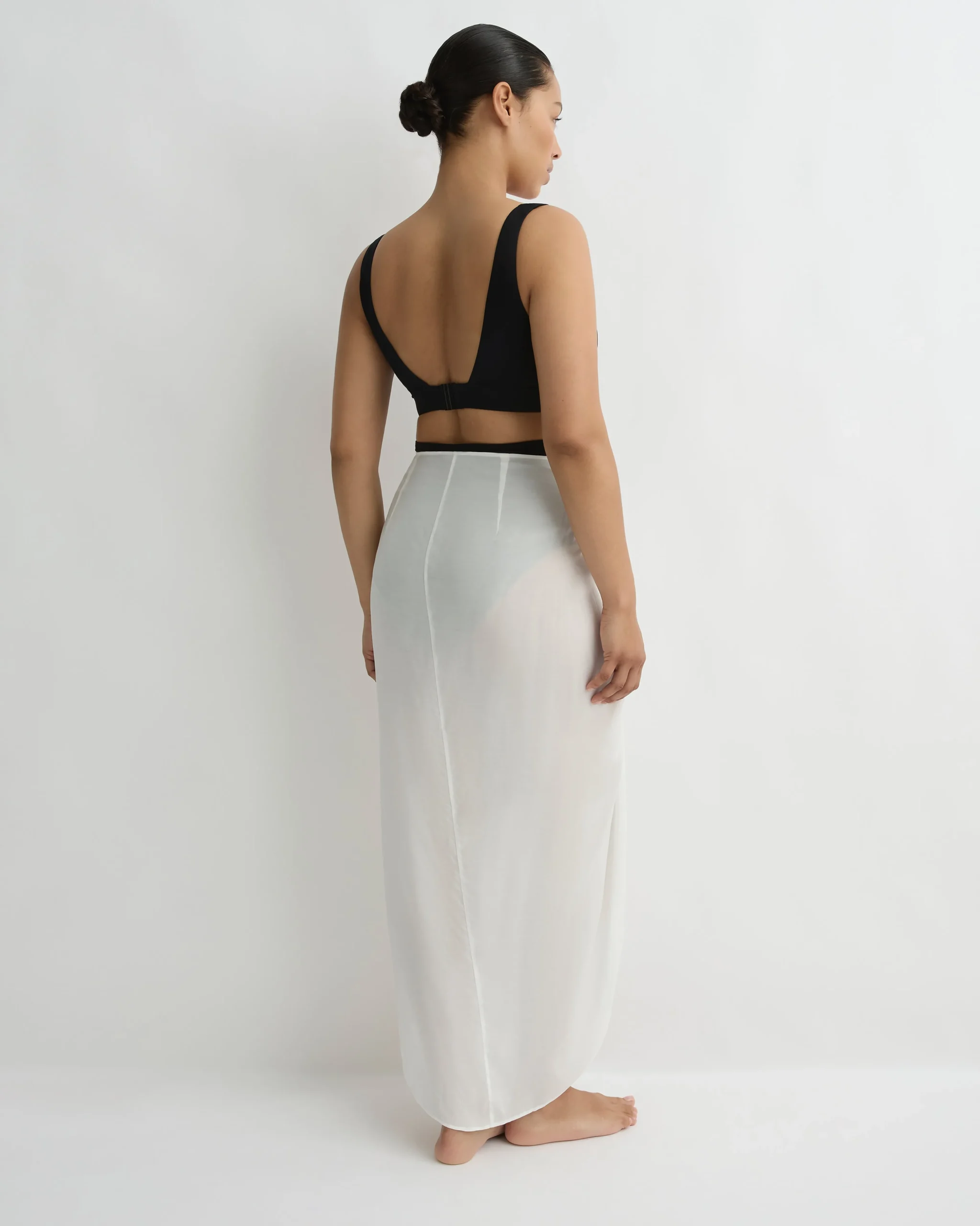 Cremona Tie-Front Sarong - White