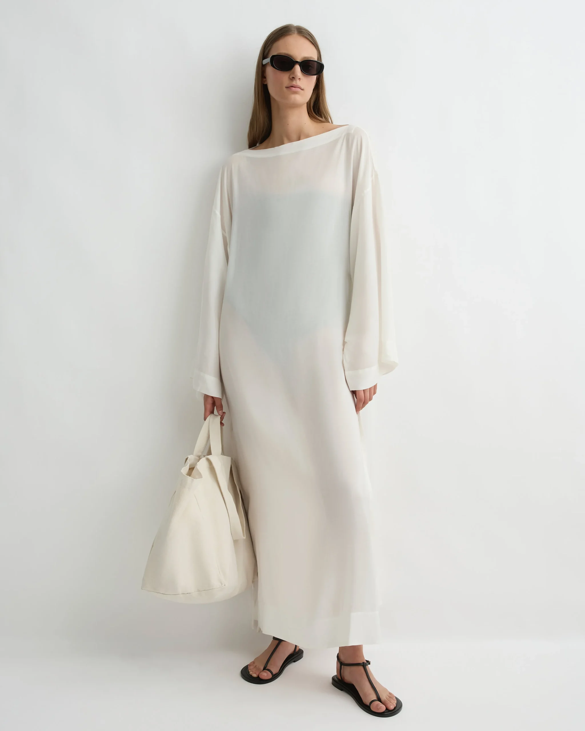 Cremona Tie-Side Maxi Coverup - White