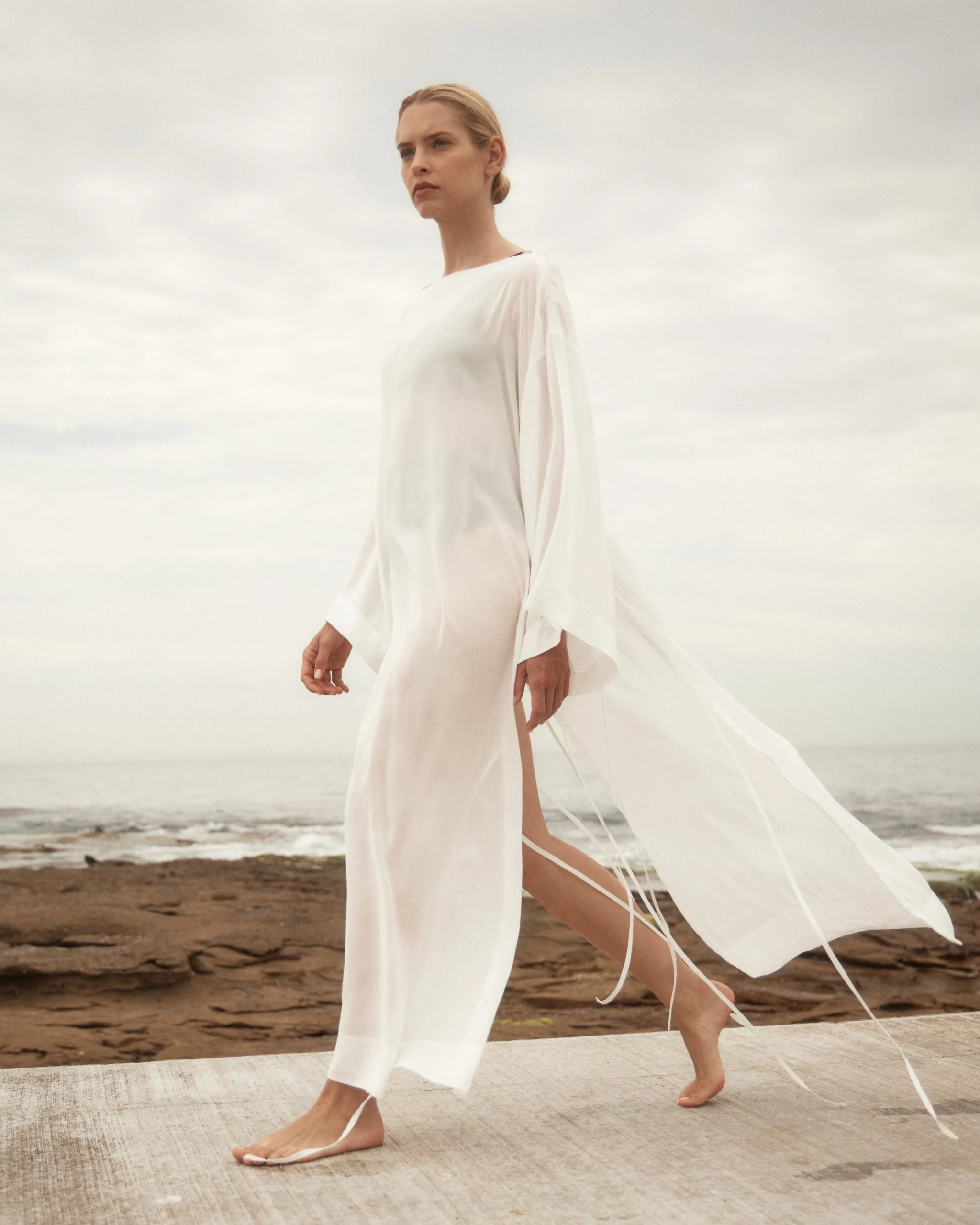 Cremona Tie-Side Maxi Coverup - White