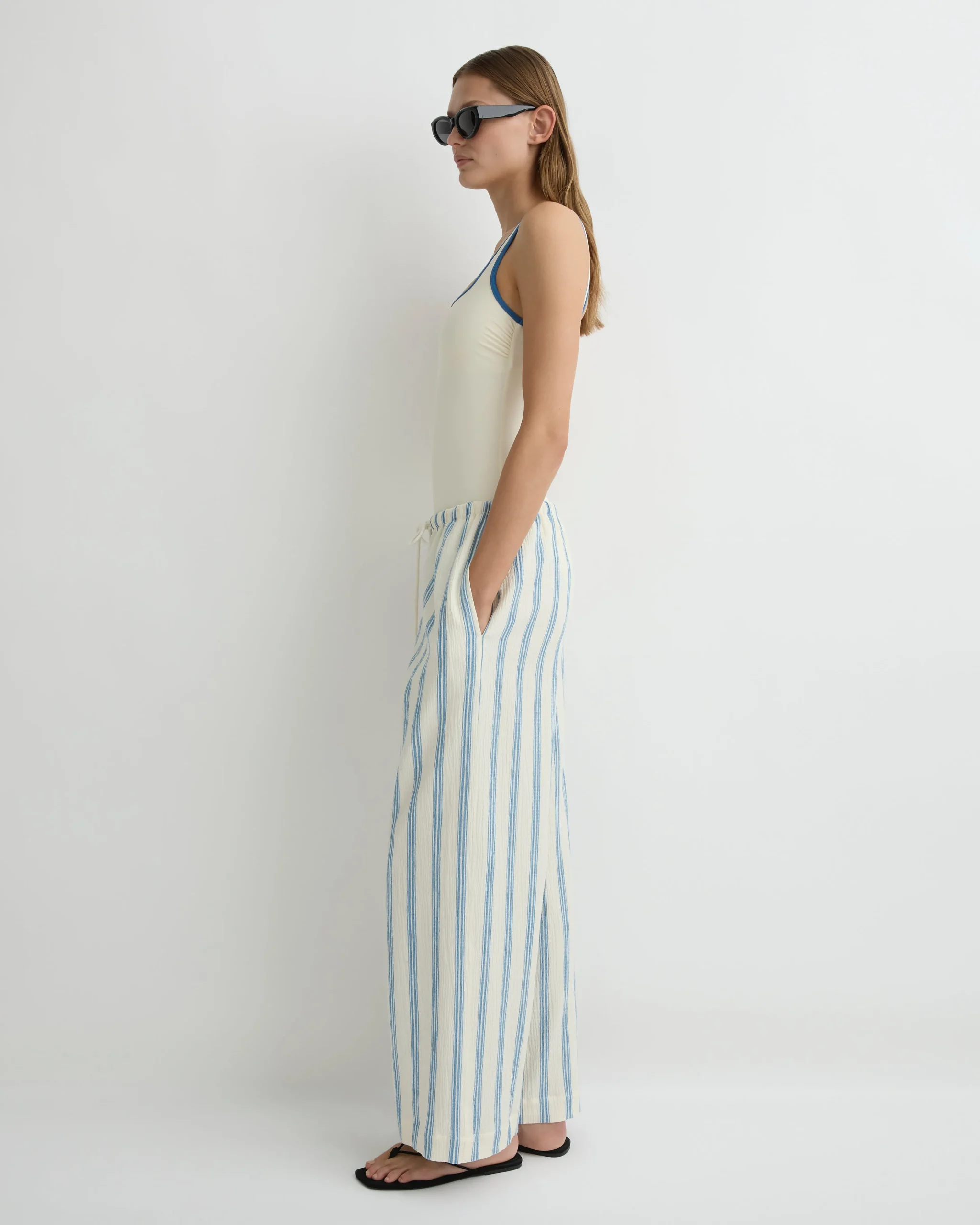 Finn Drawstring Pant - Dusk Stripe