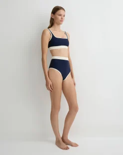 Jayde Bikini Bottom - Navy & Pearl (Sculpteur®)
