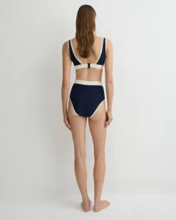 Jayde Bikini Bottom - Navy & Pearl (Sculpteur®)