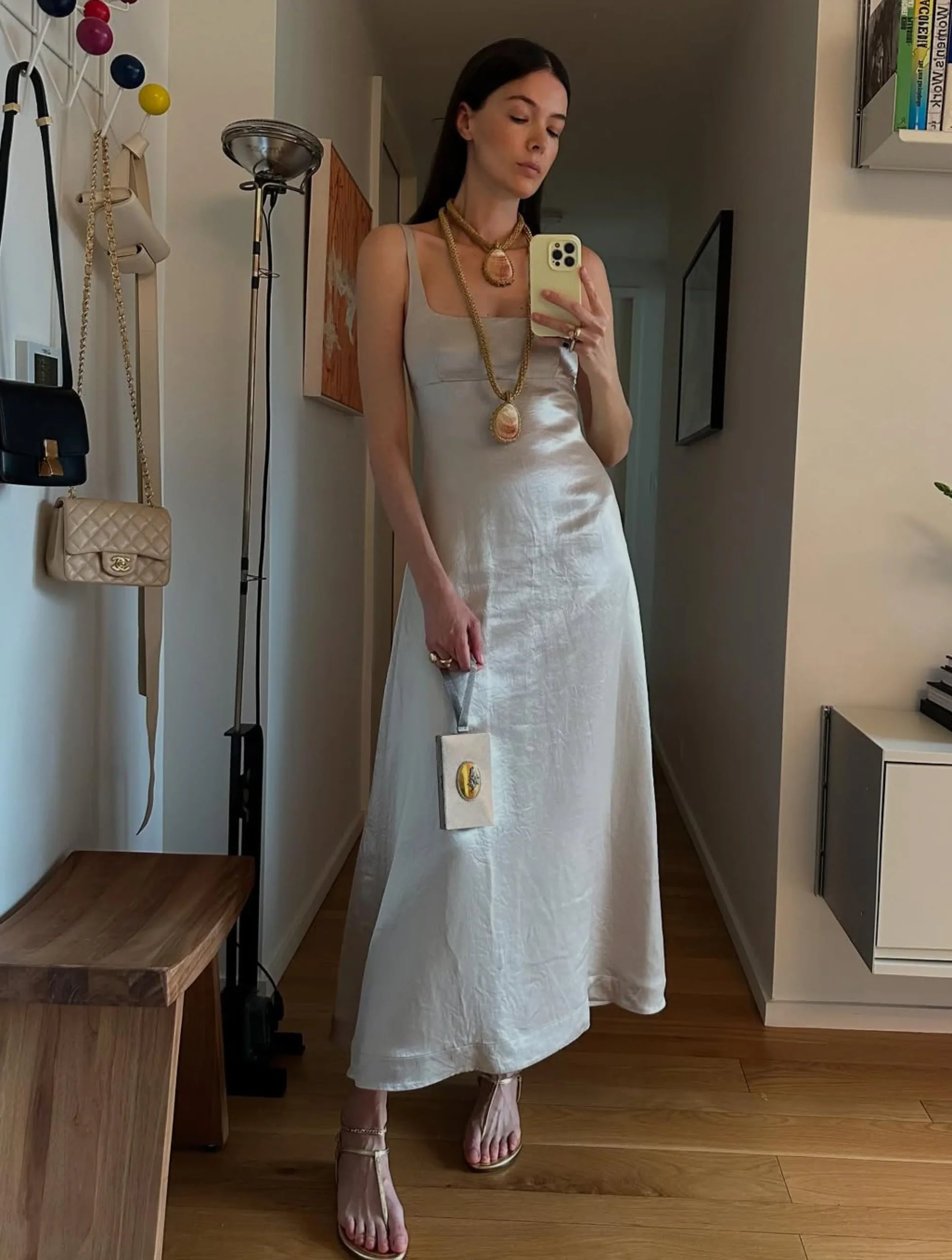 Kobe Exposed Back Maxi Dress - Silver