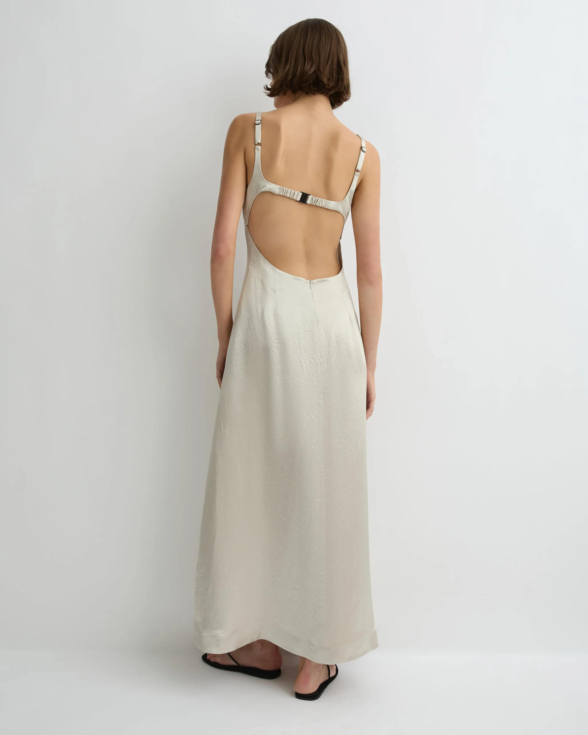 Kobe Exposed Back Maxi Dress - Silver