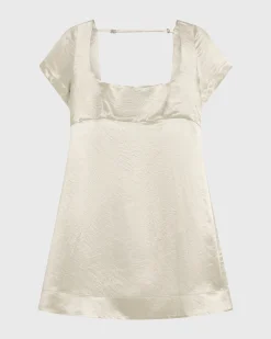 Kobe Short Sleeve Mini Dress - Silver