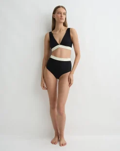 Lya Bikini Top - Black & Pearl (Sculpteur®)