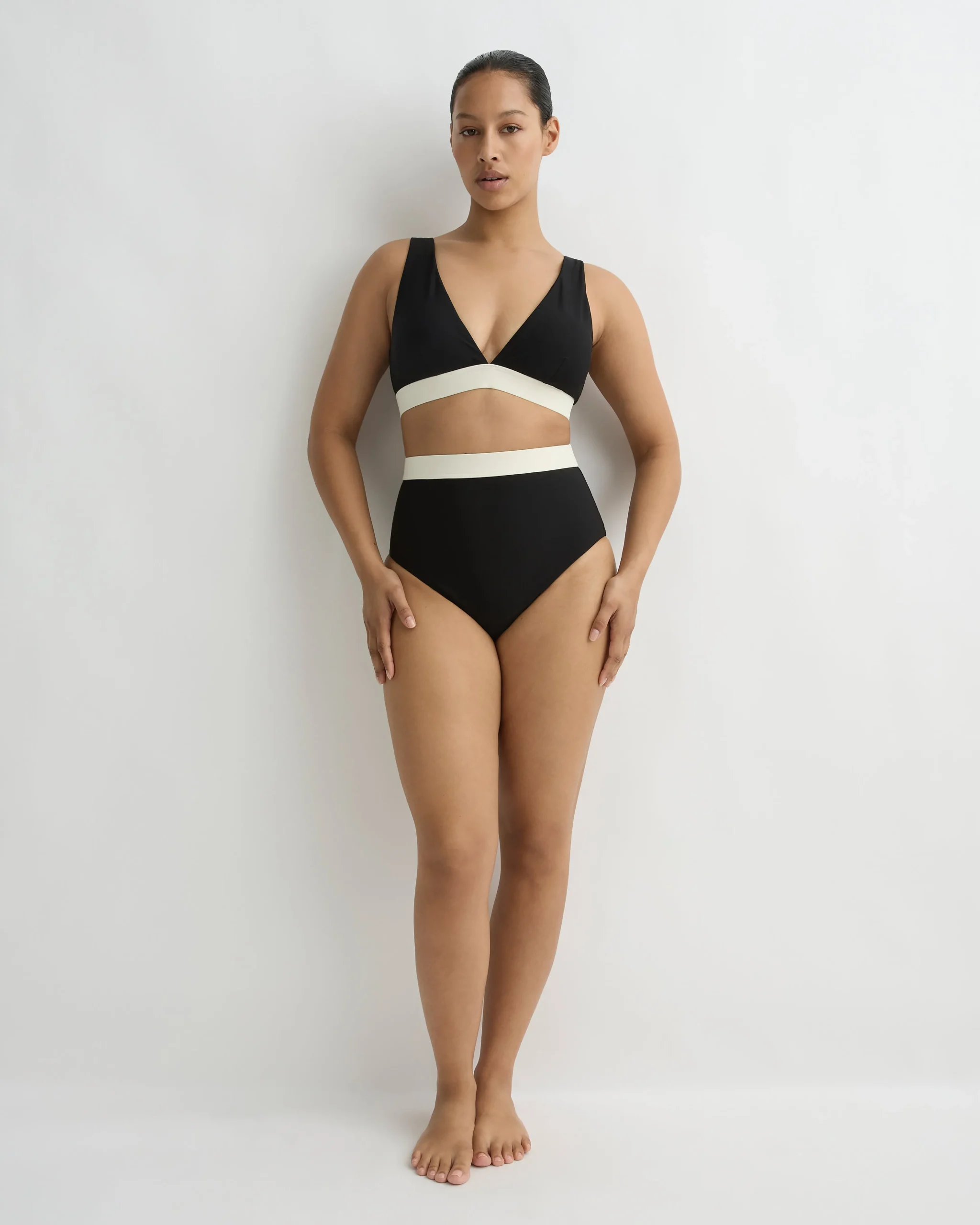 Lya Bikini Top - Black & Pearl (Sculpteur®)