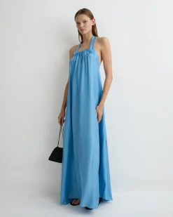 Marfa Silk Halter Maxi Dress - Dusk