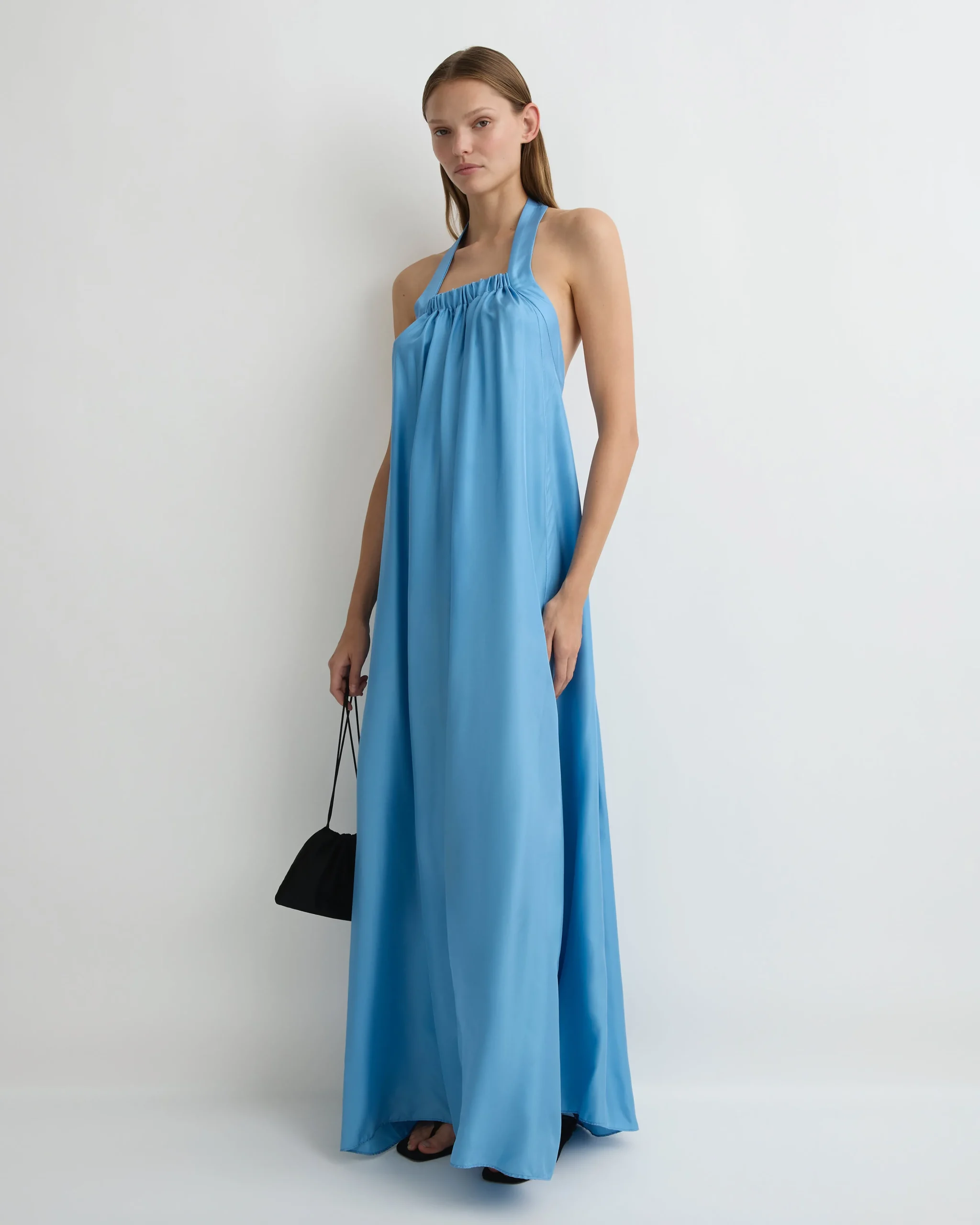 Marfa Silk Halter Maxi Dress - Dusk
