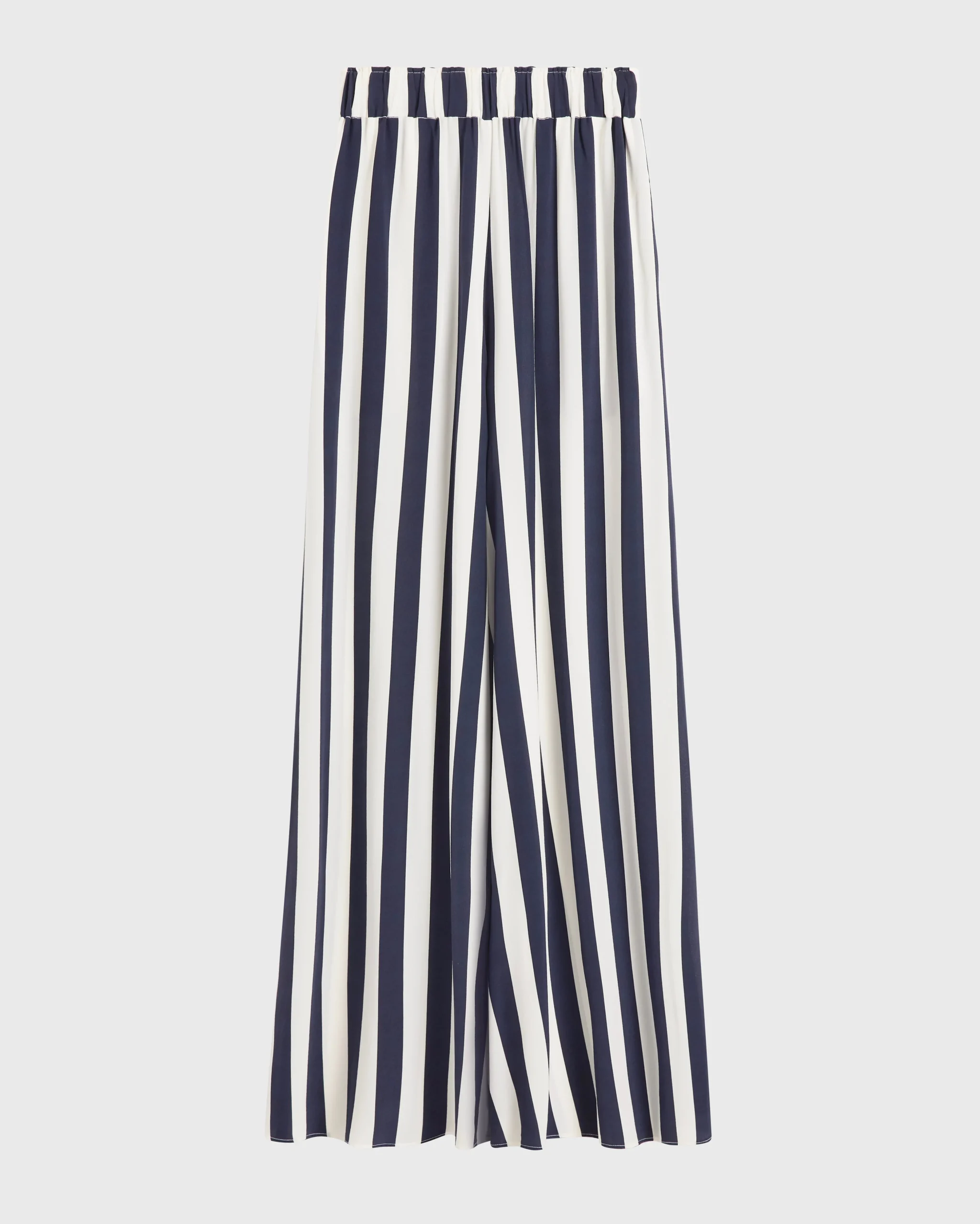 Orta Silk Palazzo Pant - Navy Stripe