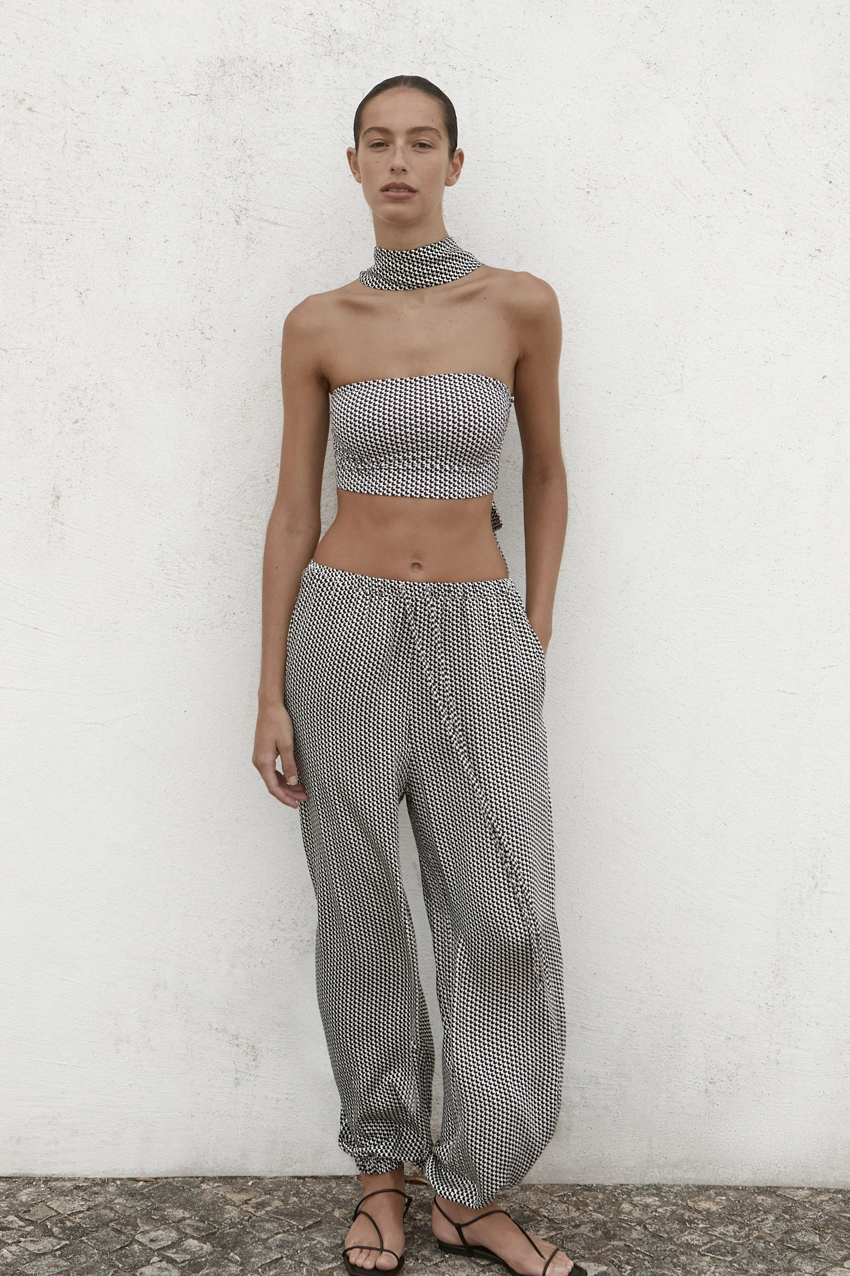 Salema Balloon Pant - Mocha Dot