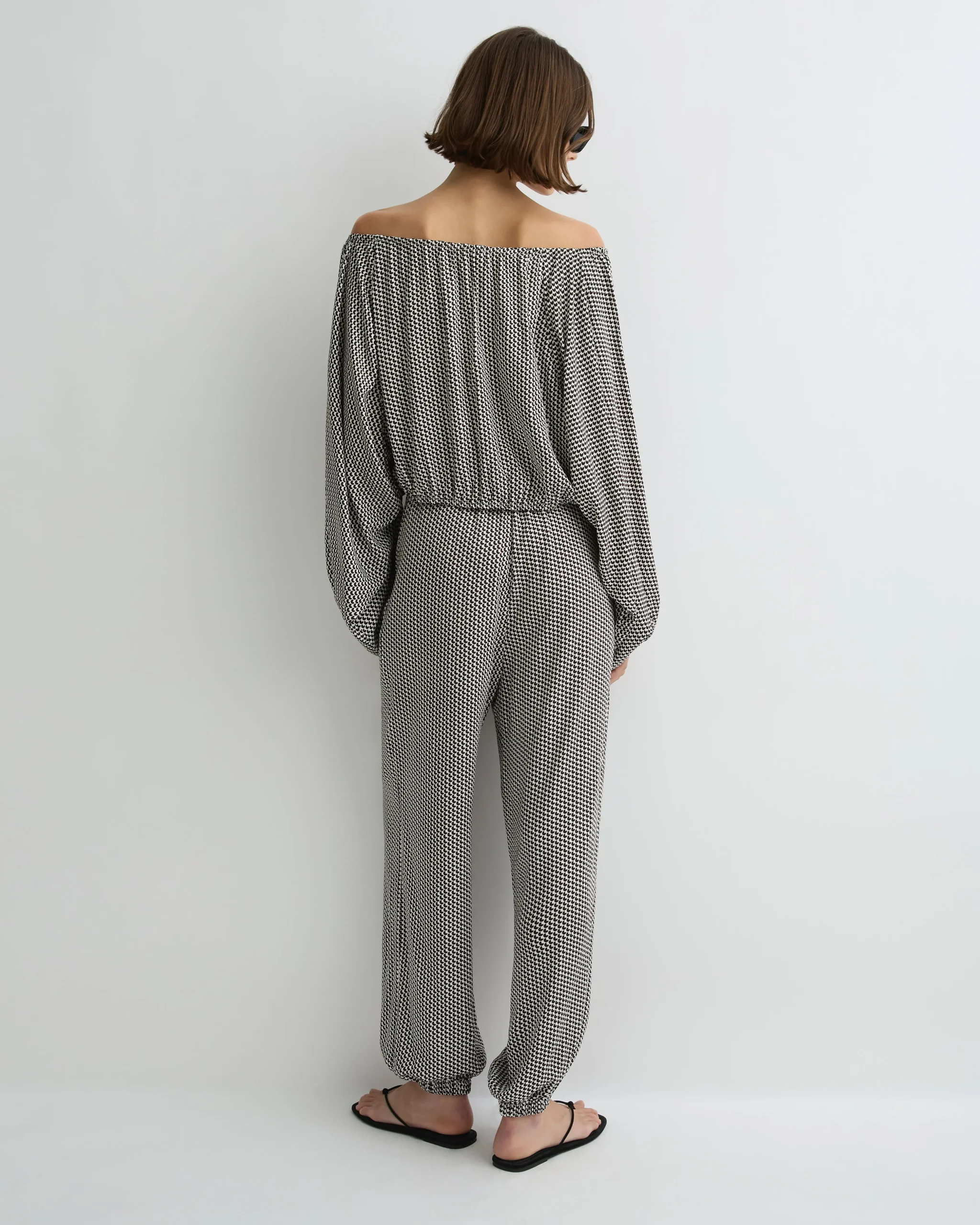 Salema Balloon Pant - Mocha Dot