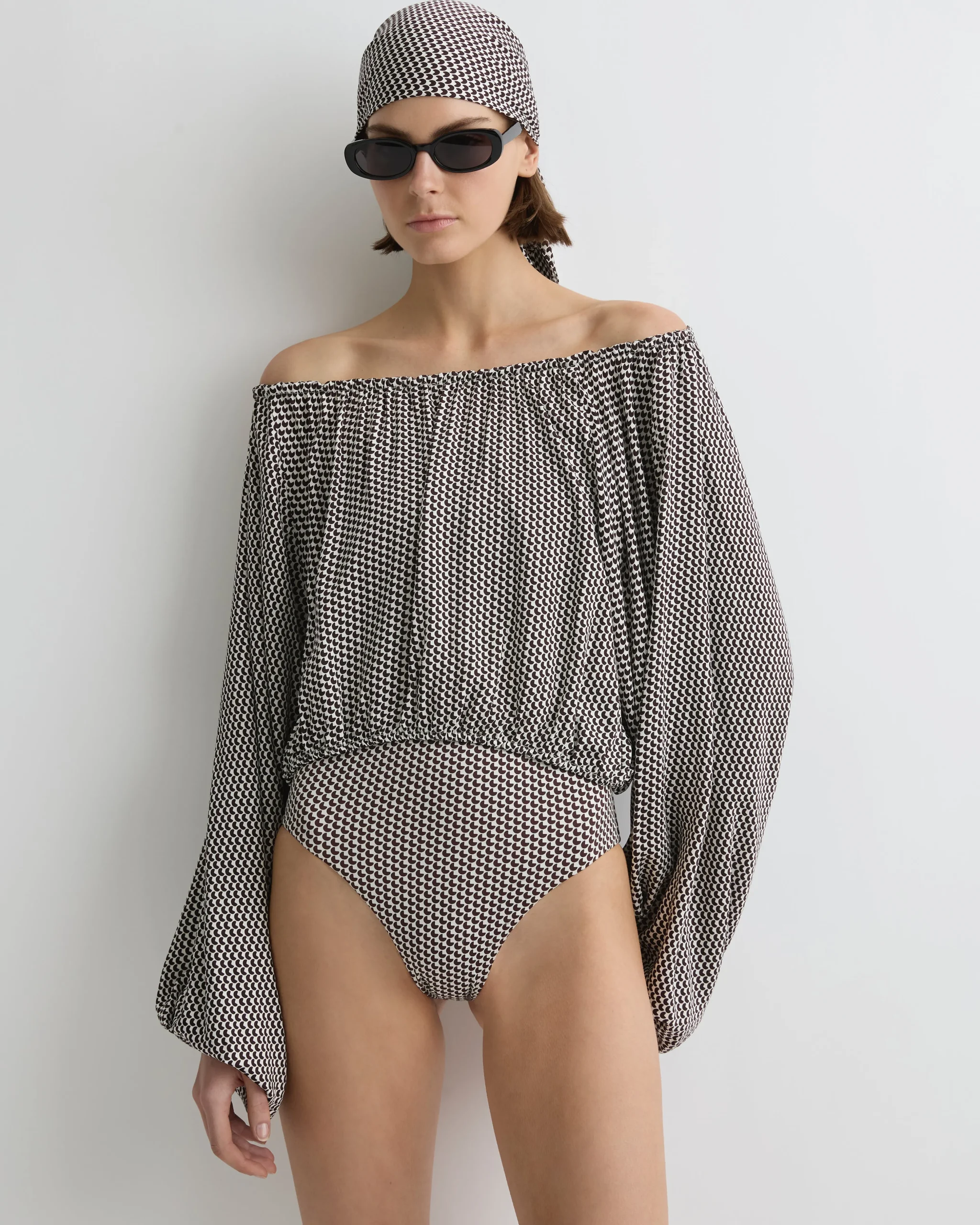Salema Balloon Top - Mocha Dot