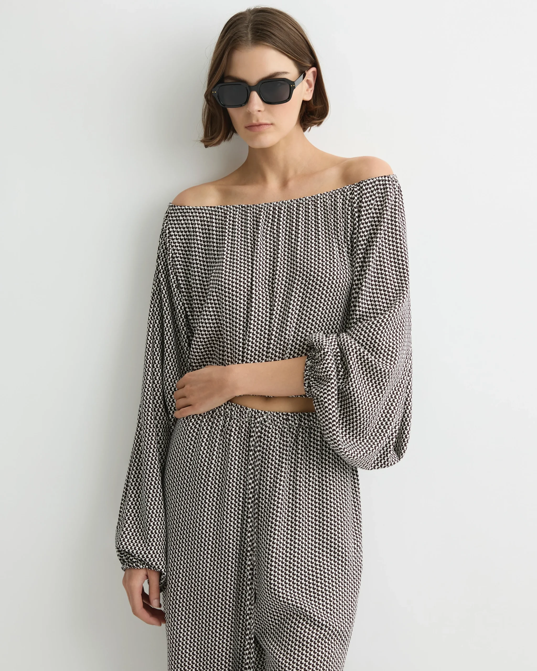 Salema Balloon Top - Mocha Dot